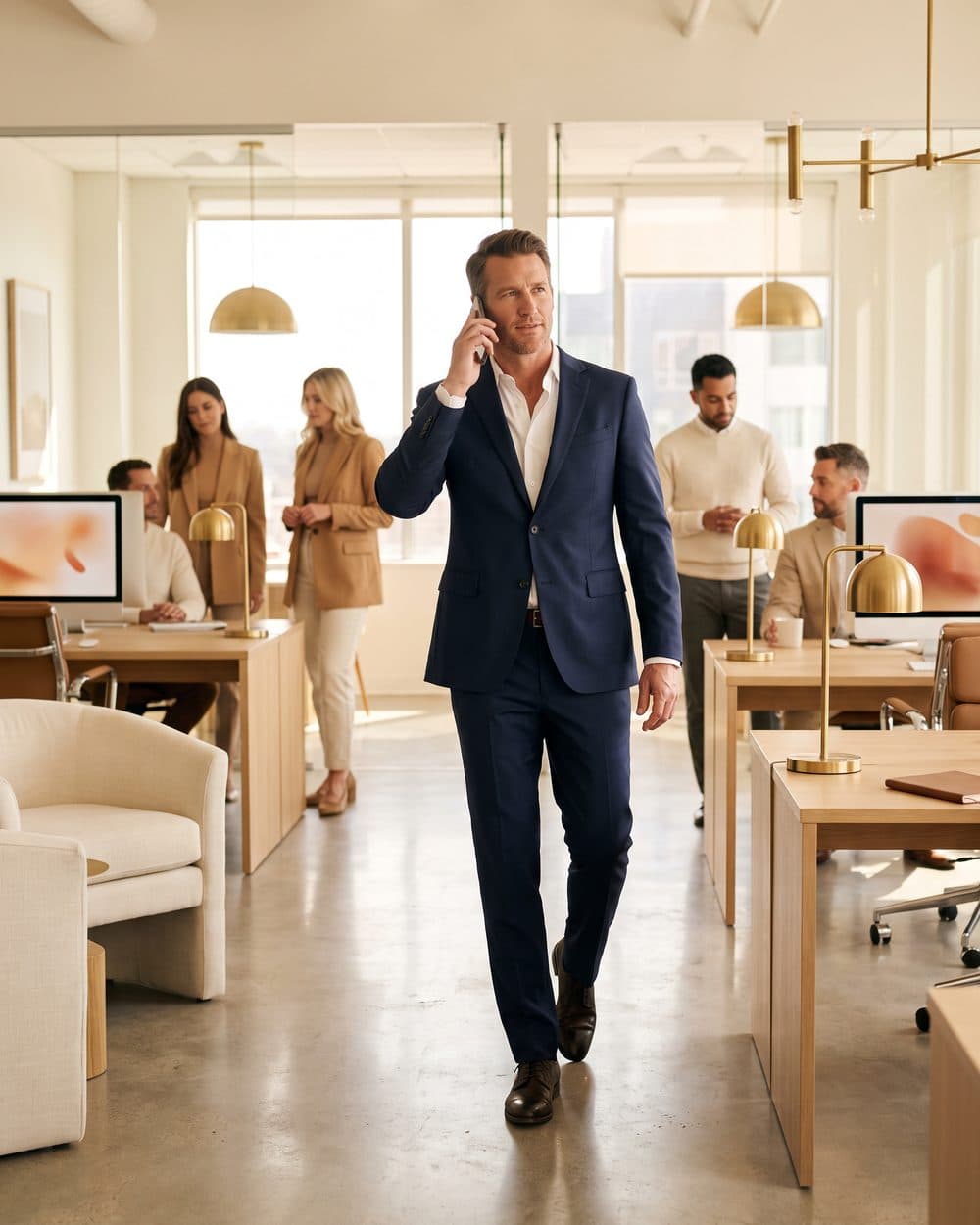 An MCA firm owner walking through their office
